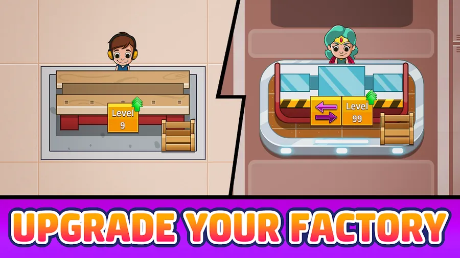 Gameplay from Idle Factory Tycoon: Business!